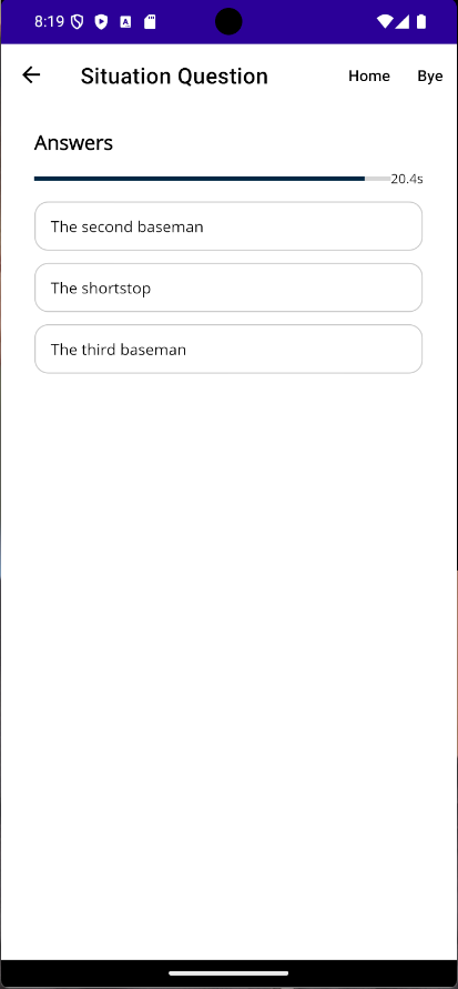 Situation Prep displaying the available answers
