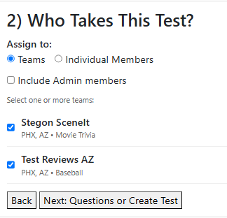 Situation Prep team assignment screen